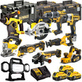 18V Cordless 10-Piece Power Tool Kit with 3 x 5.0Ah Batteries & Charger incl. Angle Grinder