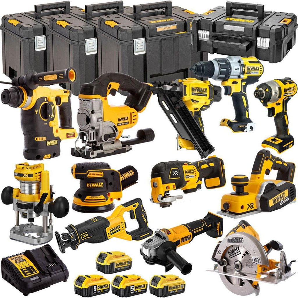 18V Cordless 12-Piece Power Tool Kit with 4 x Batteries & Charger incl. First Fix Framing Nailer