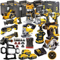 18V Cordless 13-Piece Power Tool Kit with 3 x 5.0Ah Batteries & Charger, Accessory Set incl. LED Work Light