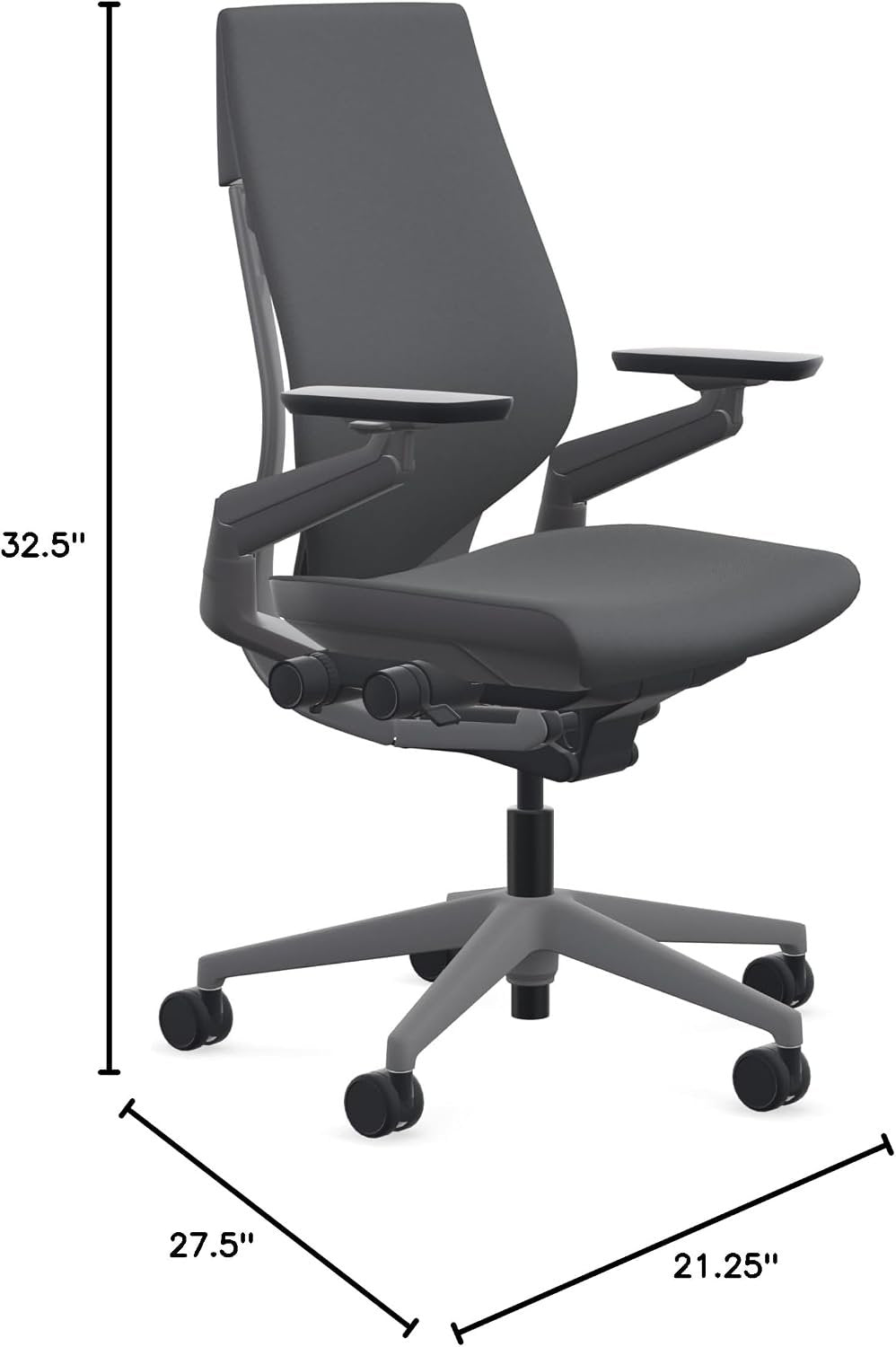 Steelcase Gesture Office Chair, Graphite Grey, Carpet Casters