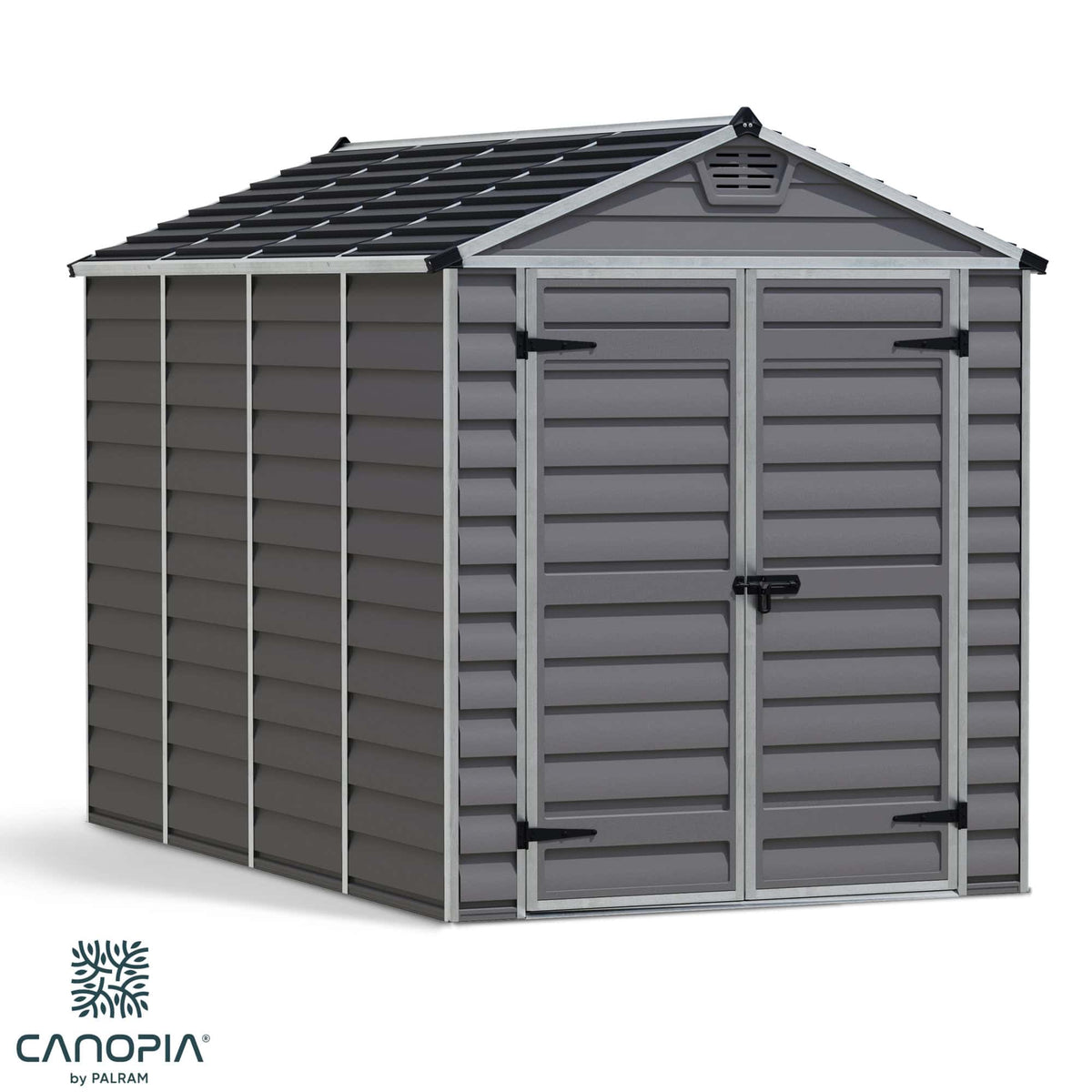 Palram–Canopia Skylight Dark Grey Plastic Shed 6 × 10 ft