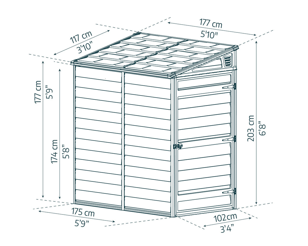 Canopia SkyLight 4' x 6' Lean-To Shed - Gray
