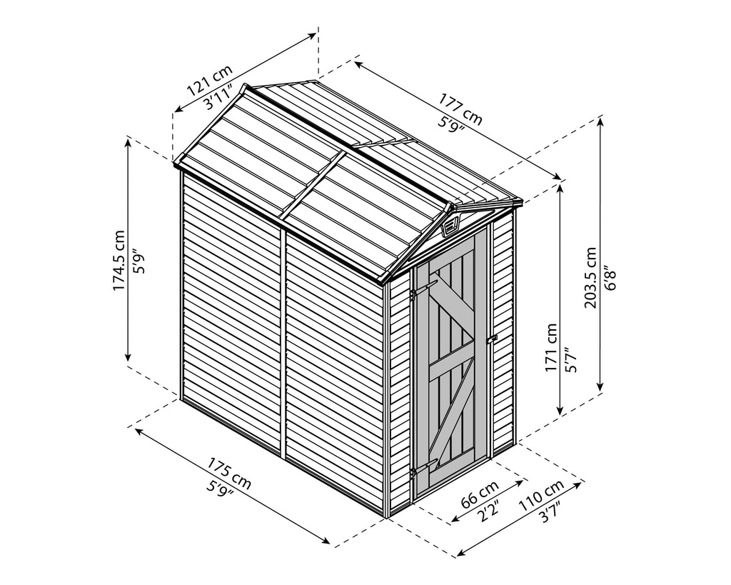 Canopia SkyLight 4' x 6' Shed - Tan