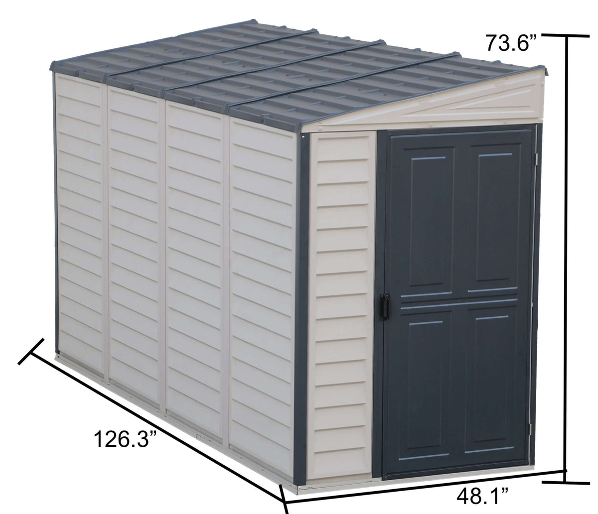 Duramax 4x10 Sidemate Shed Gray with Foundation 36725
