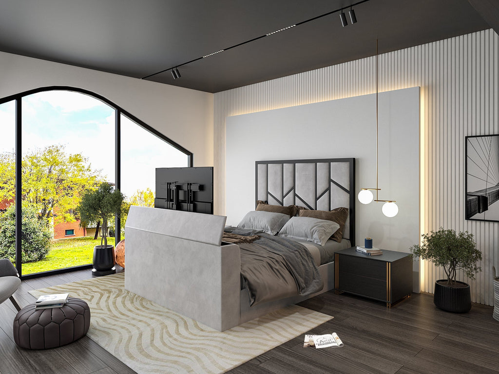Amaryn Luxe Metal Tv Bed Frame