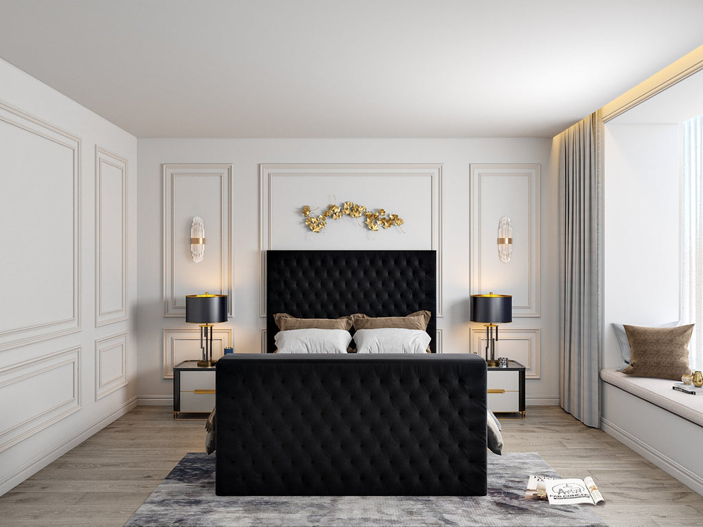 Colina Upholstered Soft Velvet Tv Bed Frame