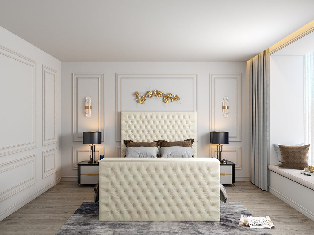 Colina Upholstered Soft Velvet Tv Bed Frame