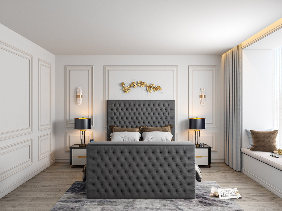Colina Upholstered Soft Velvet Tv Bed Frame