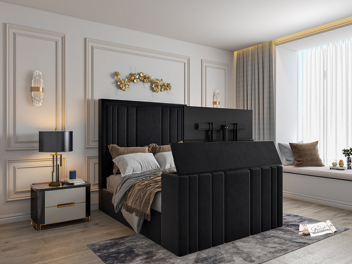 Fordingbridge Upholstered Soft Velvet Tv Bespoke Bed Frame