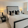 Jordane Upholstered Soft Velvet Metal Bed Frame - King