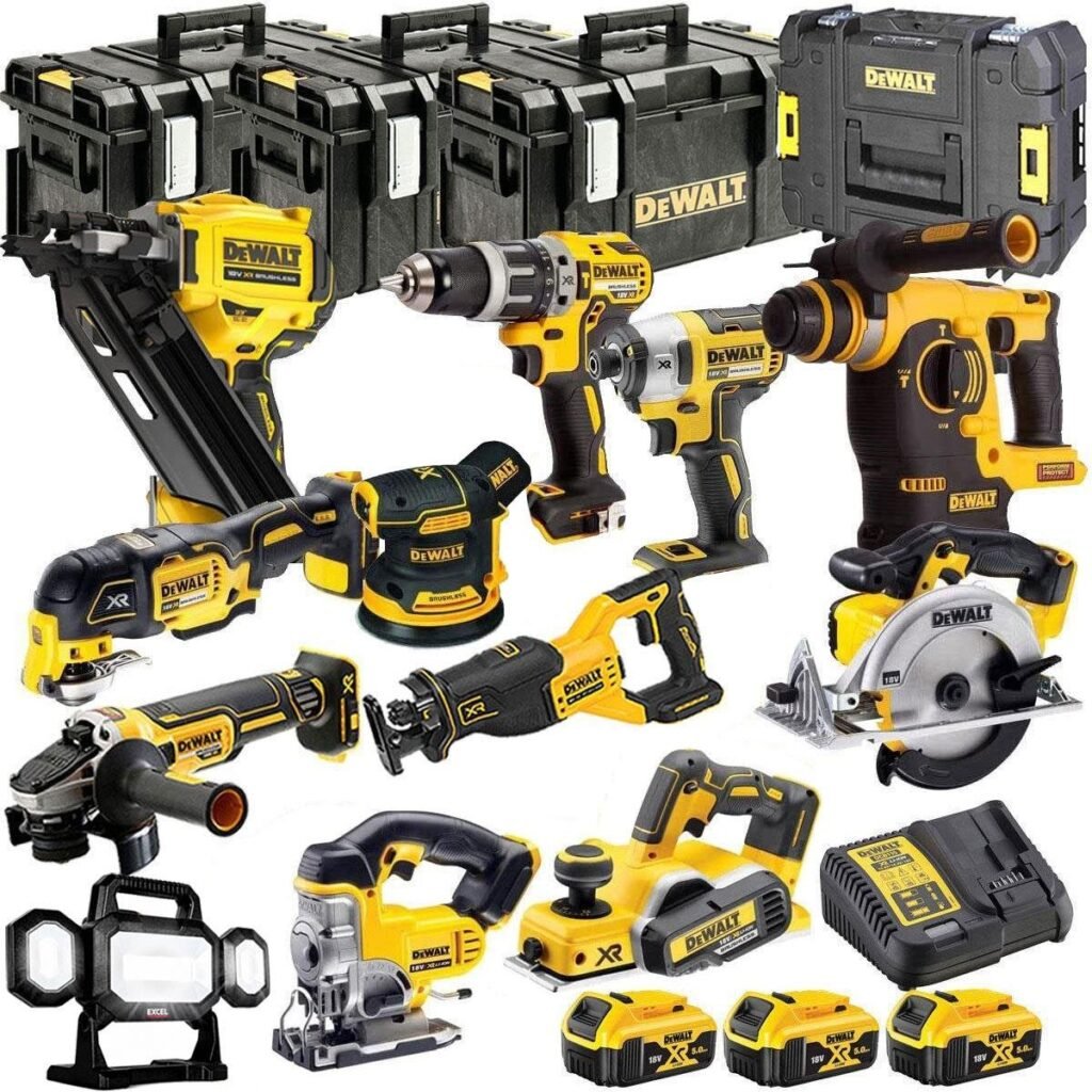 18V Cordless 12-Piece Power Tool Kit with 3 x 5.0Ah Batteries & Charger incl. Framing Nailer