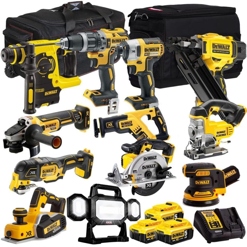 18V Cordless 12-Piece Power Tool Kit with 3 x 5.0Ah Batteries & Charger incl. Random Orbital Sander