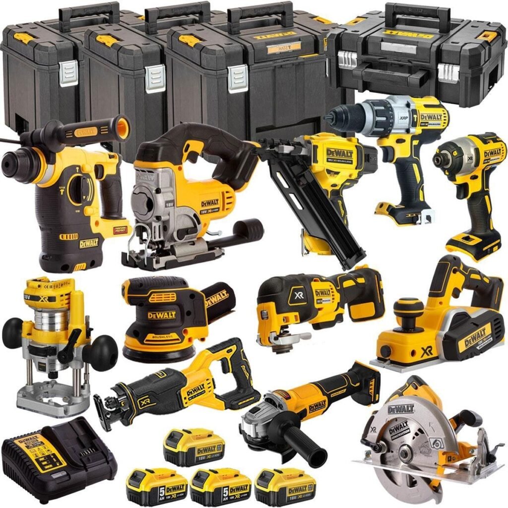 18V Cordless 12-Piece Power Tool Kit with 4 x Batteries & Charger incl. First Fix Framing Nailer