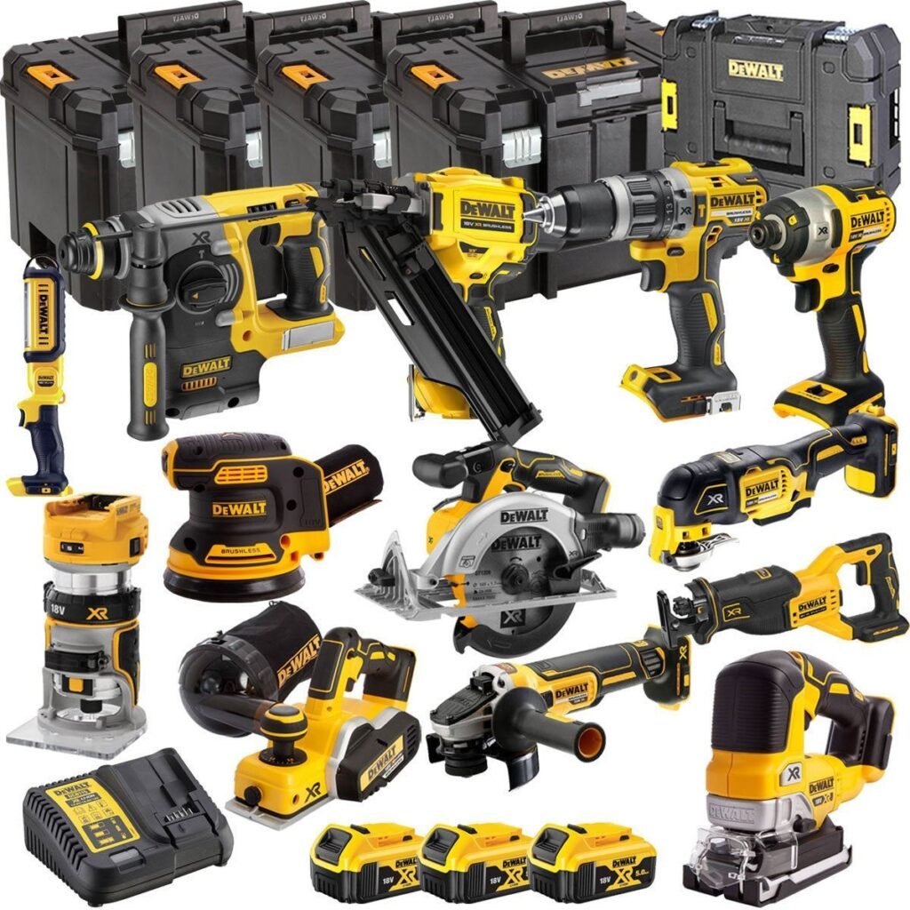 18V Cordless Brushless 13-Piece Power Tool Kit with 3 x 5.0Ah Batteries & Charger