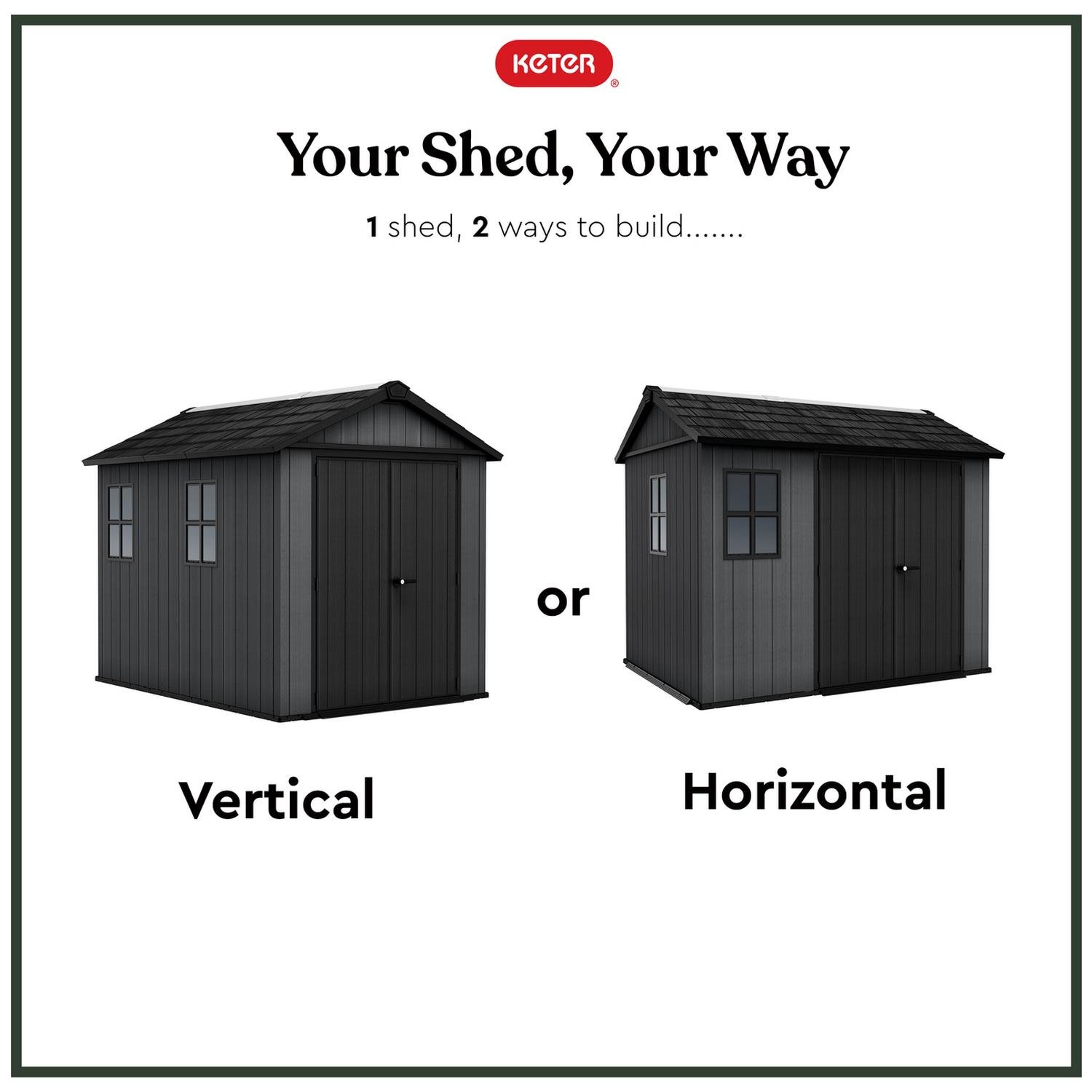Keter Newton Plus 7.5 x 9 ft shed in a garden