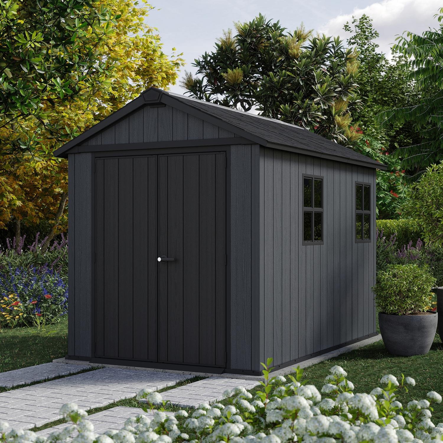 Keter Newton Plus resin panel and roof detail