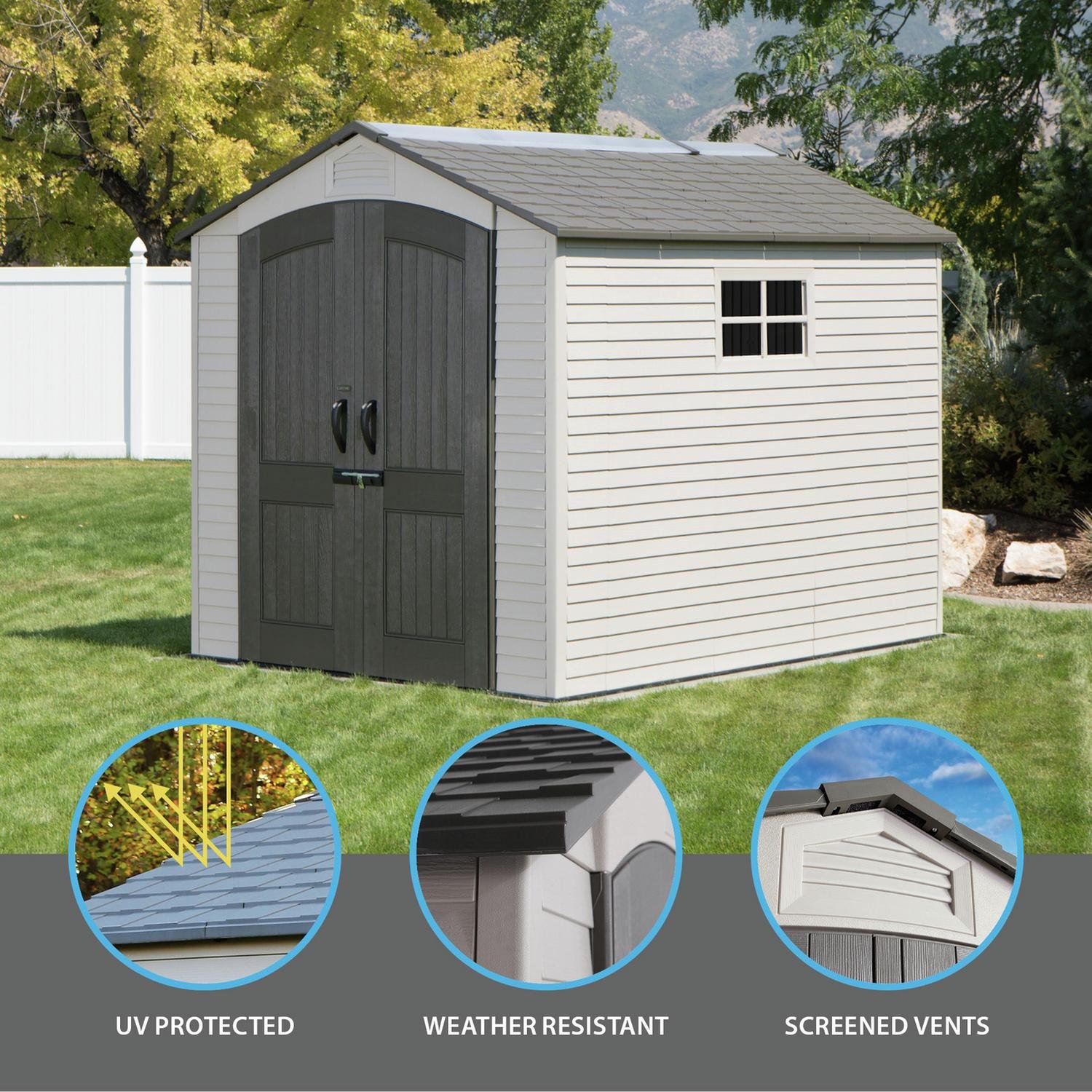 Lifetime apex shed panel and roof detail