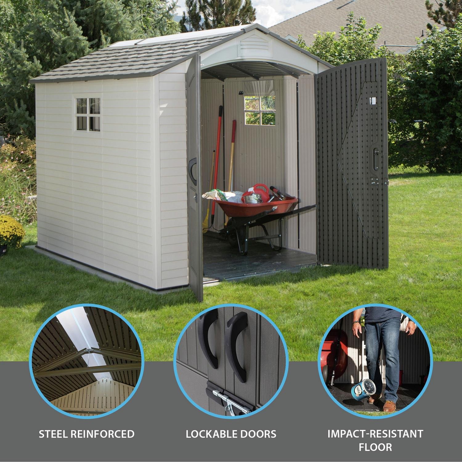 Lifetime Apex Outdoor Storage Shed 7 × 9.5 ft