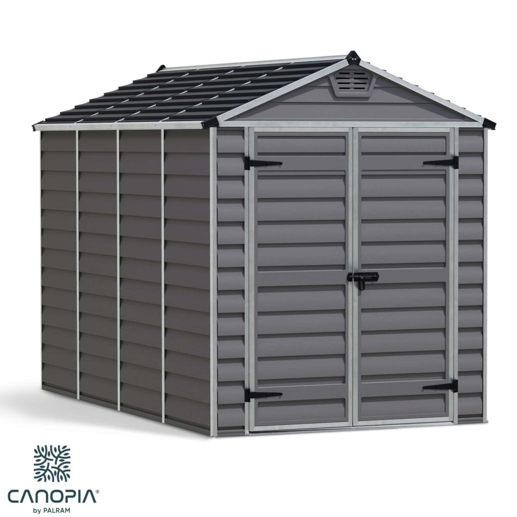 Palram–Canopia Skylight Dark Grey Plastic Shed 6 × 10 ft