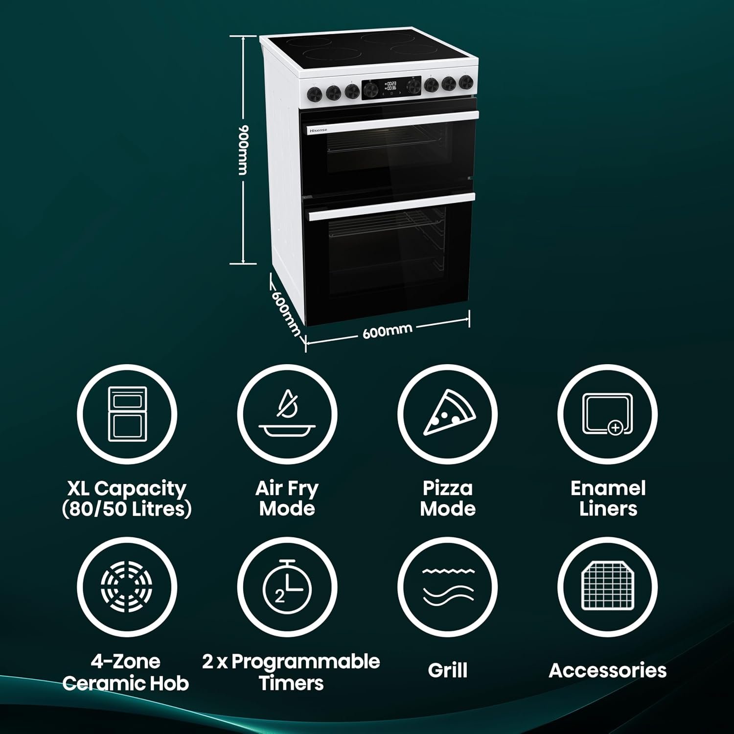 Ceramic hob with four radiant zones