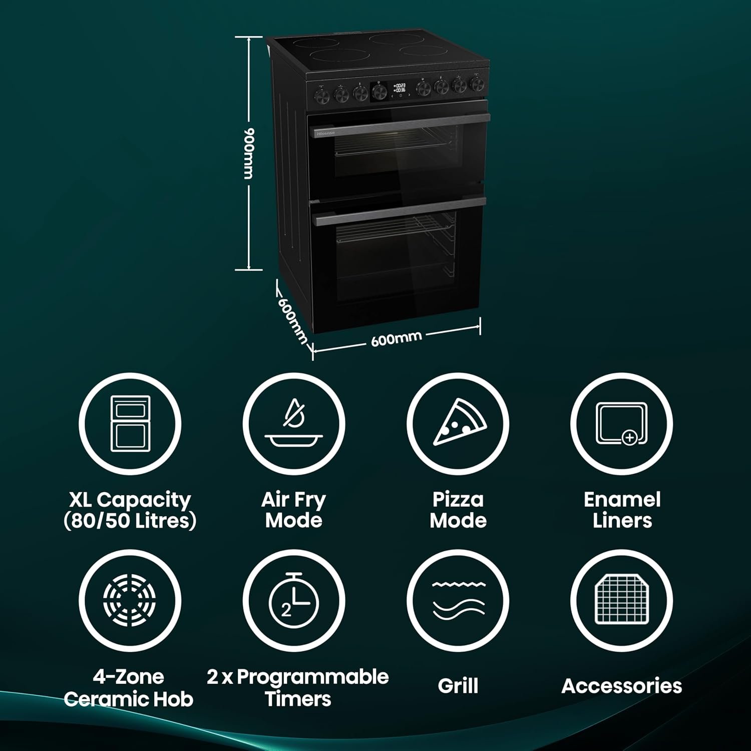 Ceramic hob with four radiant burners