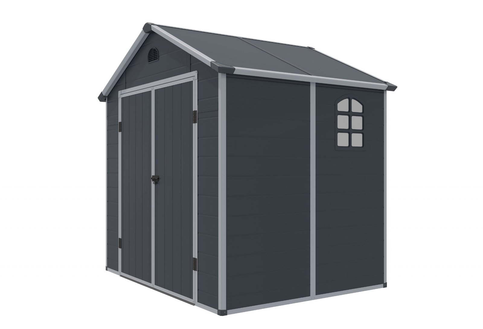 Rowlinson Airevale Apex Plastic Shed 8'x6' - Dark Grey - Image 4