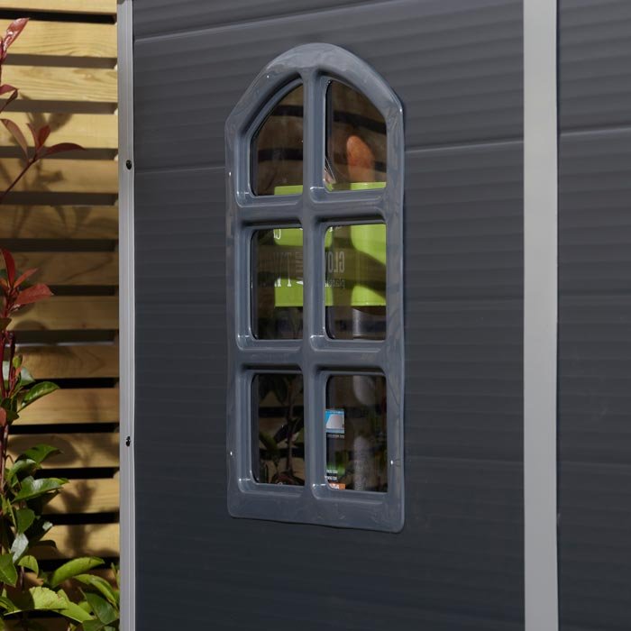 Rowlinson Airevale Apex Plastic Shed 8'x6' - Dark Grey - Image 7