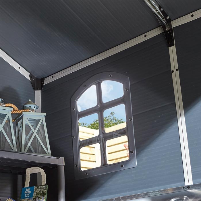 Rowlinson Airevale Apex Plastic Shed 8'x6' - Dark Grey - Image 8
