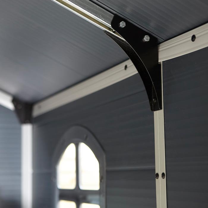 Rowlinson Airevale Apex Plastic Shed 8'x6' - Dark Grey - Image 9