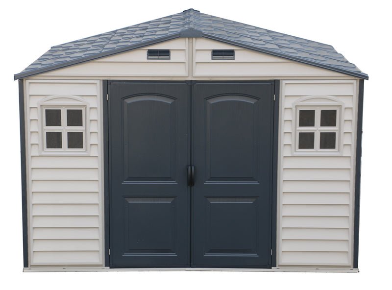 Duramax WoodSide Plus 10x8 shed with window and foundation