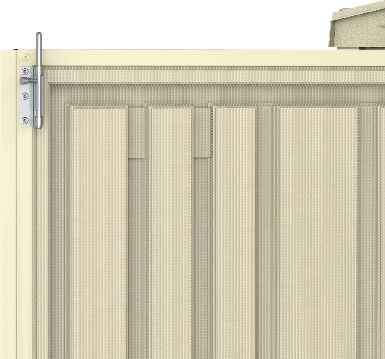 Duramate shed door handle and lock detail